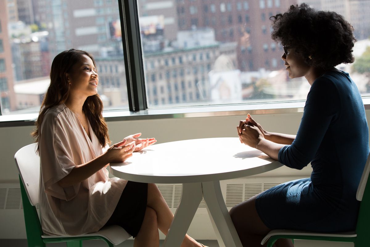 Two women in a business meeting